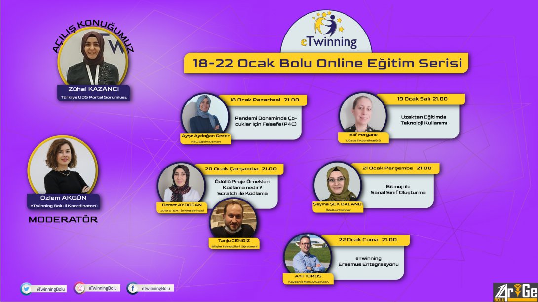 18-22 Ocak Bolu Online Eğitim Serisi Başlıyor