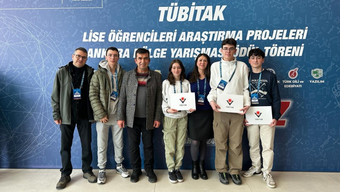 Bolu Fen Lisesi'den,  55.  TÜBİTAK Lise Öğrencileri Araştırma Projeleri Yarışması Ankara Bölge Finallerinde Birincilik
