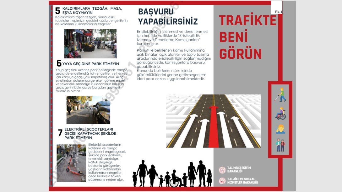 ''TRAFİKTE BENİ GÖRÜN'' Engelli ve Yaşlı Bireylerimizin Trafik Güvenliğinin Sağlanması Konusunda Bilgilendirme Broşürü